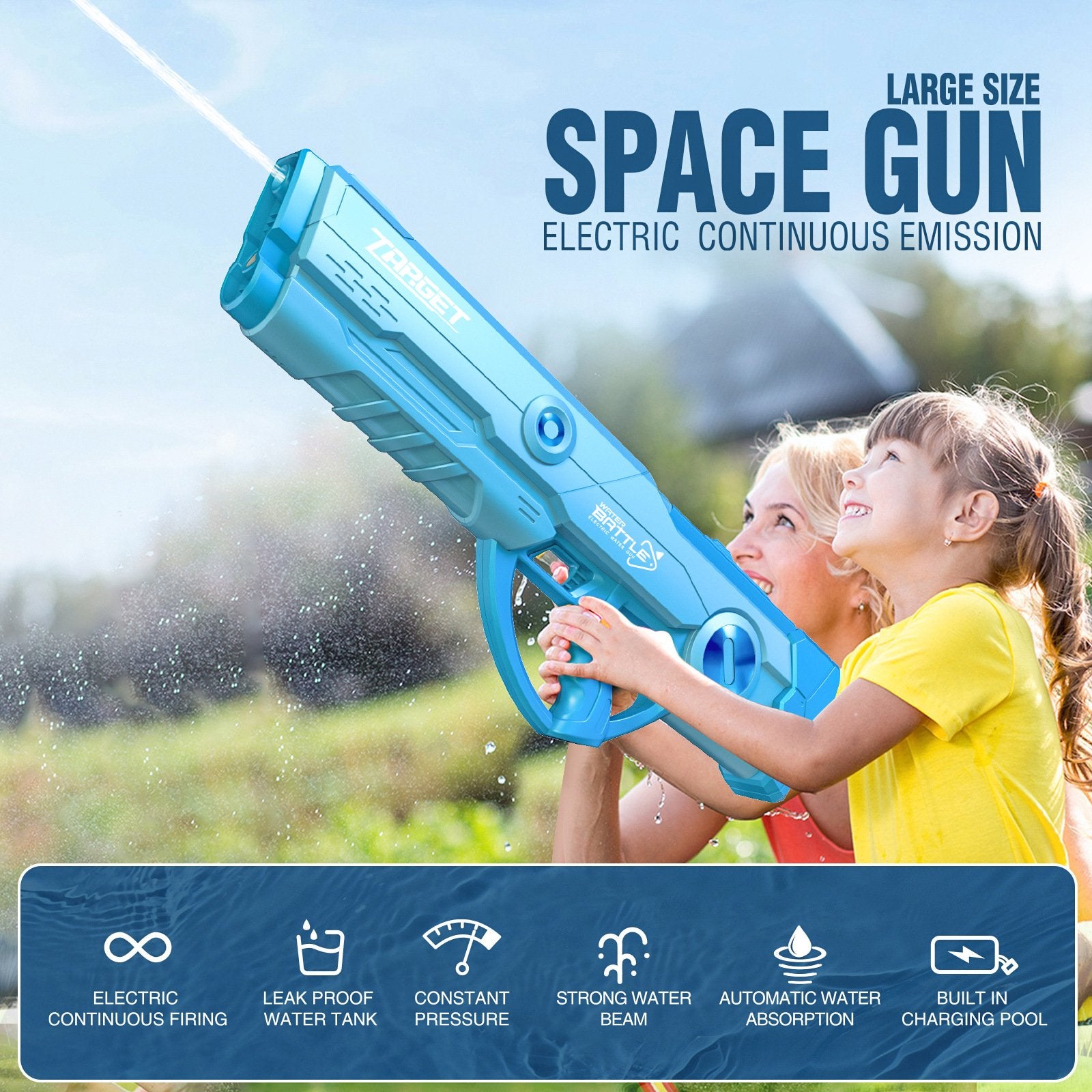 Electric Water Gun - 820ml High Capacity - Play4Kids.eu